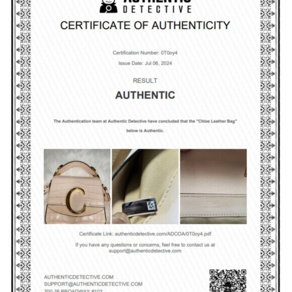 SOLD Chloe Mini C Croc Embossed Calf Skin Leather in Pink Authenticated - Picture 2 of 16